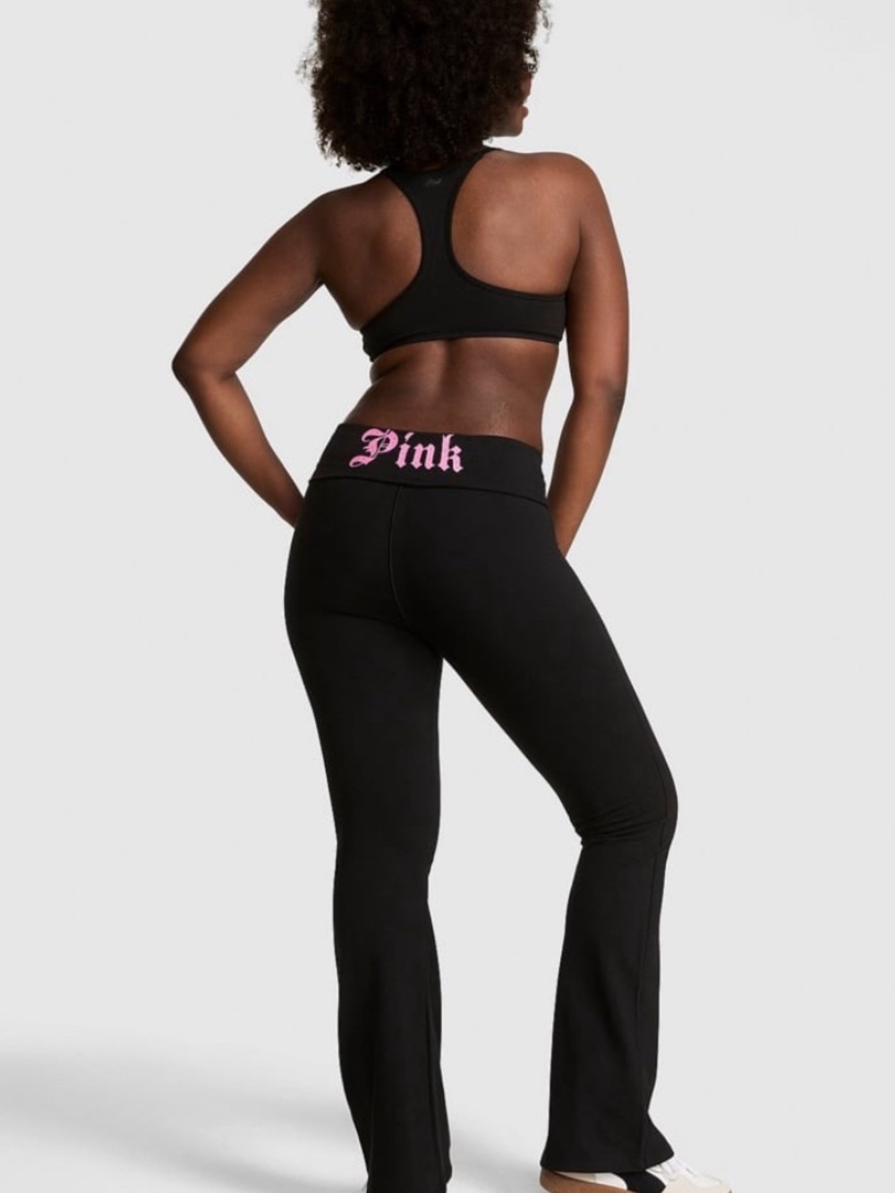 PINK All-Day Cotton Foldover Flare Leggings